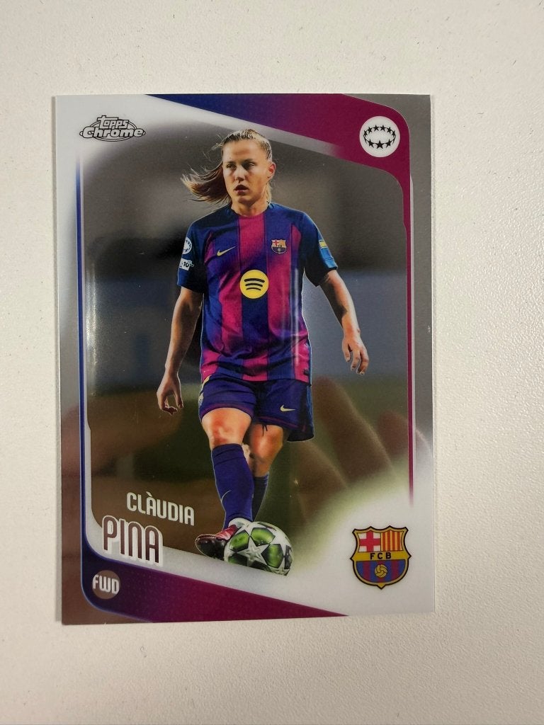 22 Claudia Pina Topps Women's Chrome 2025-26, Verzamelen, Ophalen of Verzenden, Nieuw, Buitenlandse clubs, Poster, Plaatje of Sticker