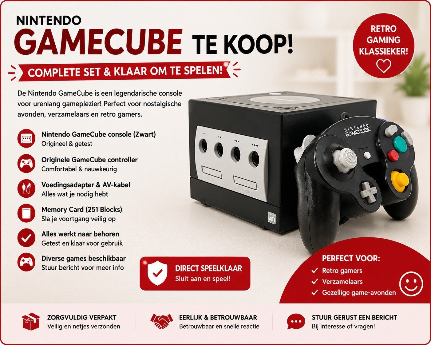 Nintendo GameCube te Koop – Compleet & Klaar om te Spelen, Ophalen of Verzenden, Zo goed als nieuw