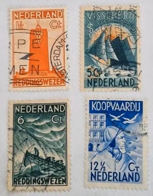 Nederland 1933 - nvph 257-260 - Zeemanszegels, Verzenden, Na 1940, Gestempeld
