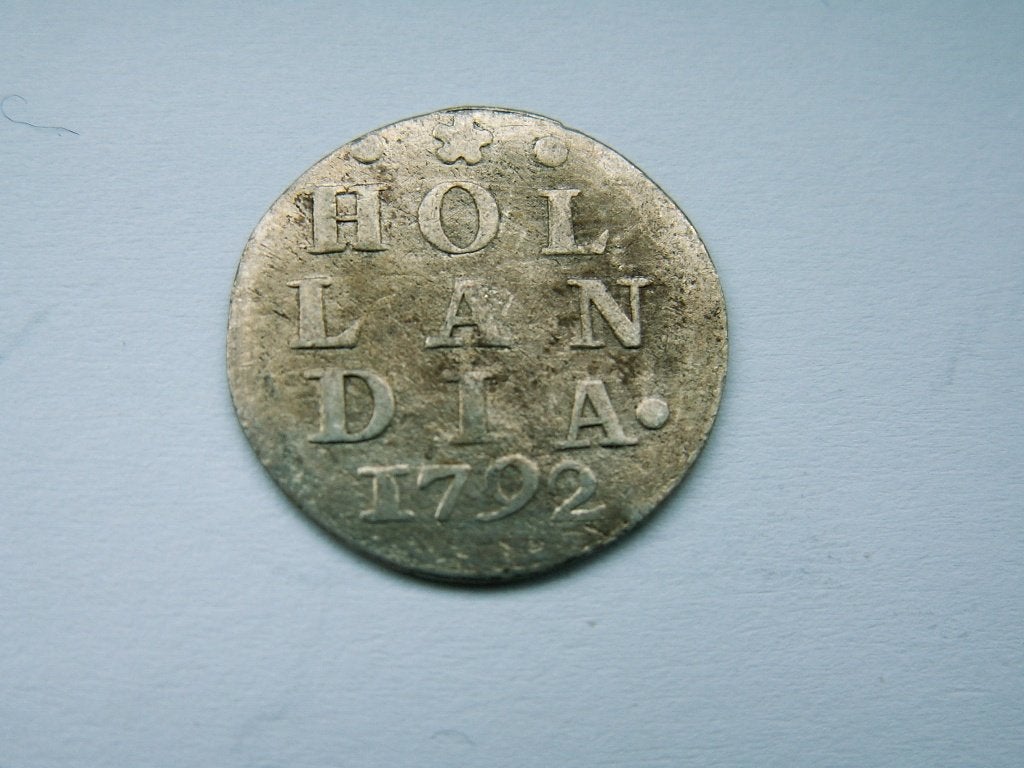 HOLLAND.  Dubbele Wapenstuiver - 1792, Vóór koninkrijk, Verzenden, Zilver, Overige waardes