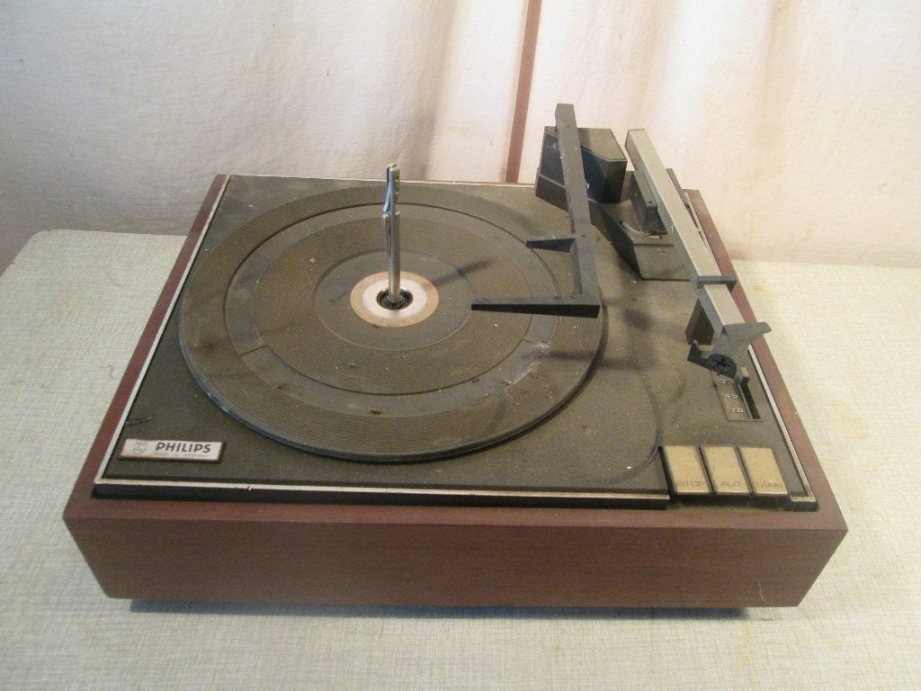 Retro Platenspeler van Philips voor onderdelen, Ophalen of Verzenden, Gebruikt, Platenspeler, Philips