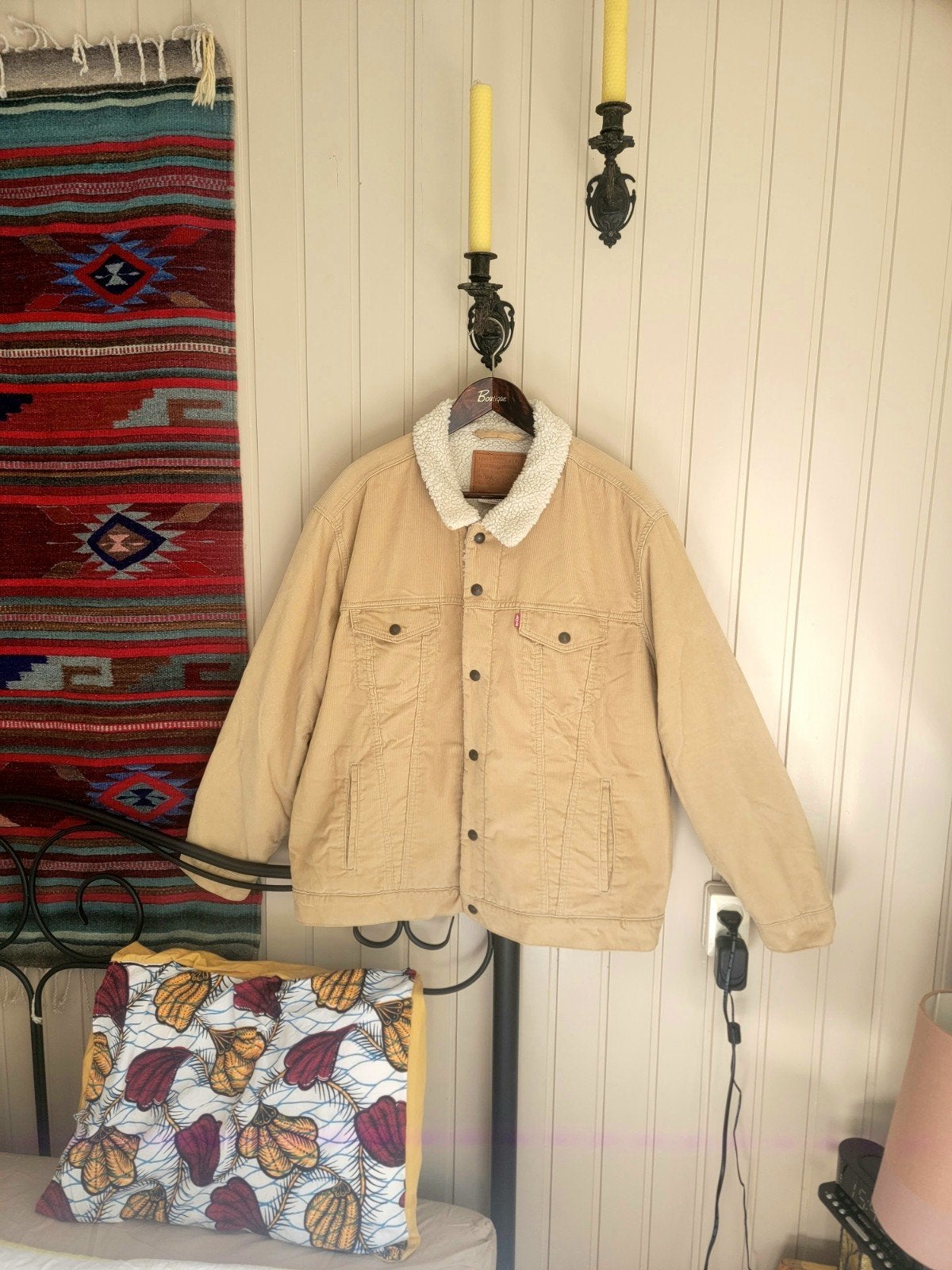 Beeldschone, originele, camel Levi's Teddy (Sherpa) jas, XXL, Levi's, Bruin, Overige maten, Ophalen of Verzenden