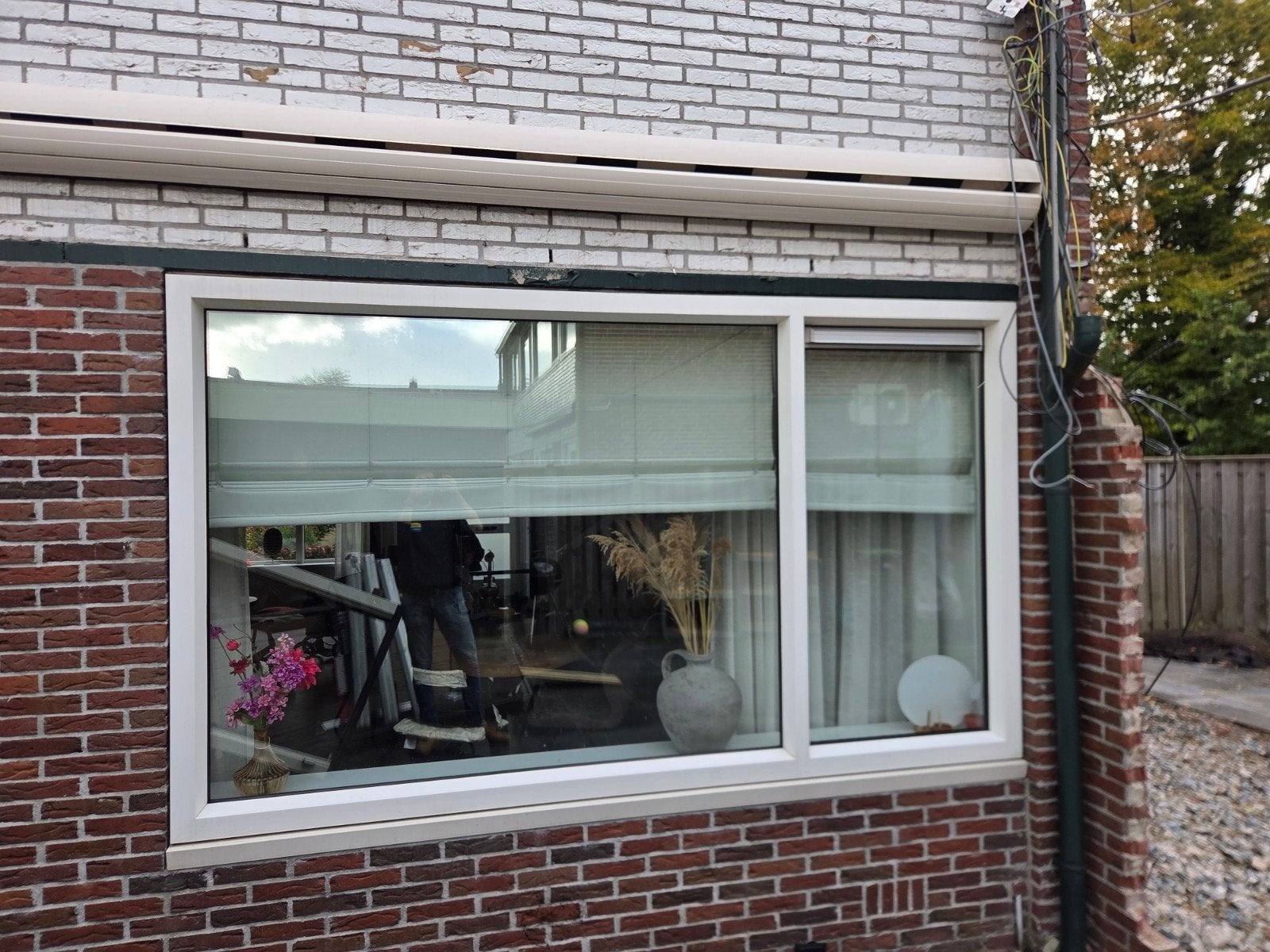 Groot kunststof kozijn met 2 ramen – 290 x 170 cm – wit, Ophalen, Gebruikt, Wit, 200 cm of meer