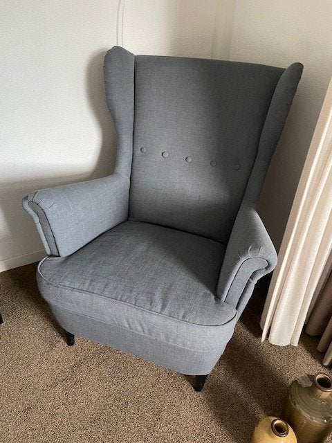 Strandmon fauteuil, Huis en Inrichting, Fauteuils, Zo goed als nieuw, Stof, 75 tot 100 cm, 75 tot 100 cm, Ophalen