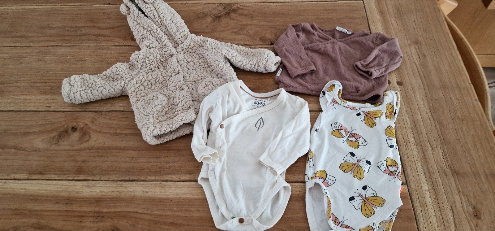 Set babykleertjes zomer maat 56 biologisch katoen bamboe, Ophalen of Verzenden, Gebruikt, Meisje