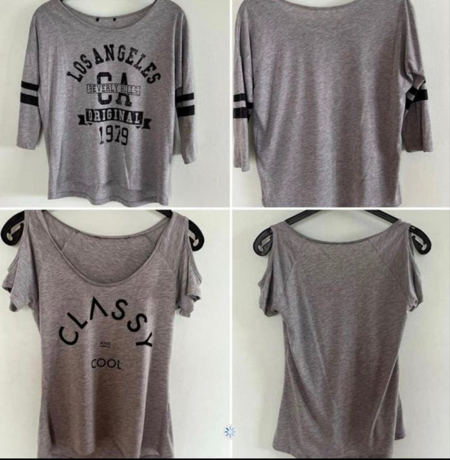 Set van 2 grijze shirts (M) - Lange en korte mouw, Maat 38/40 (M), Ophalen of Verzenden, Zo goed als nieuw, Korte mouw