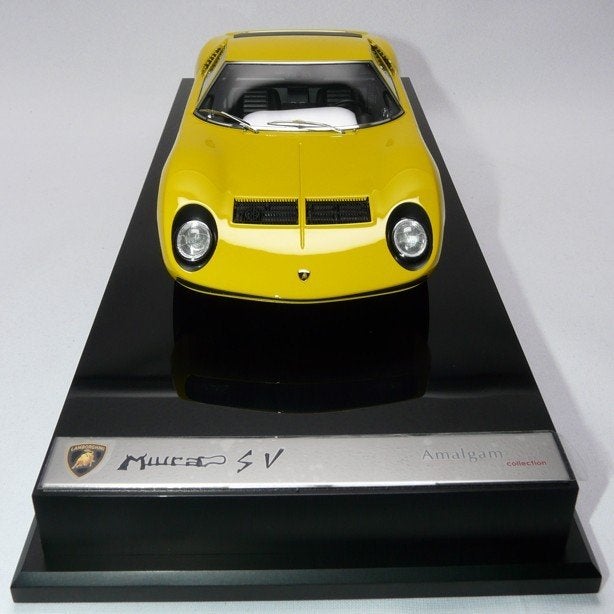 Lamborghini Miura P400 SV Geel 1:18 van Amalgam, Hobby en Vrije tijd, Modelauto's | 1:18, Ophalen of Verzenden, Nieuw, Auto, Overige merken