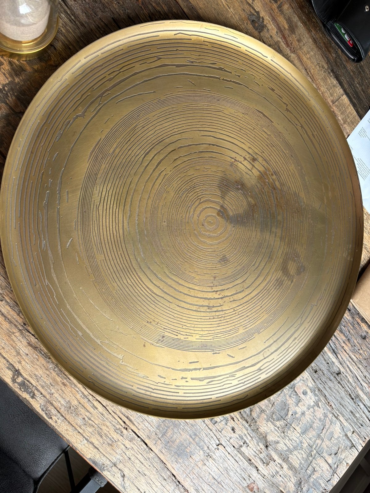 Light & Living schaal brons rond 60cm, Liefst ophalen, Huis en Inrichting, Ophalen, Gebruikt