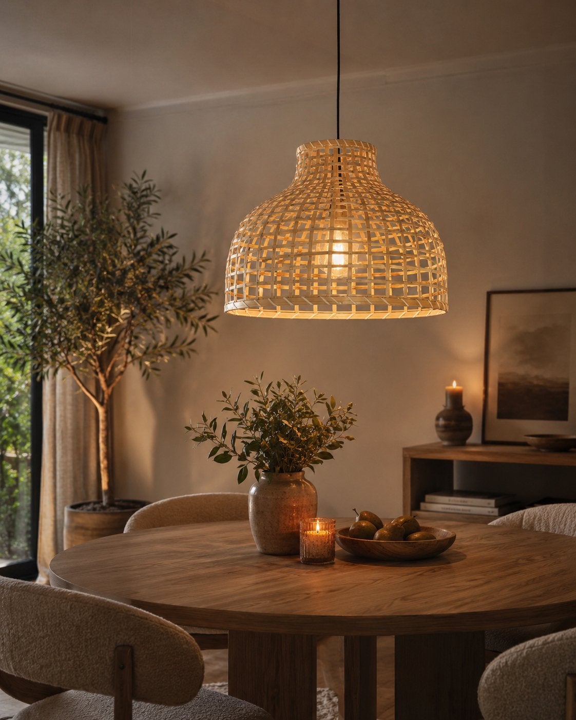 Ikea bamboe hanglamp - NIEUW, Ophalen, Nieuw, Hout, Minder dan 50 cm