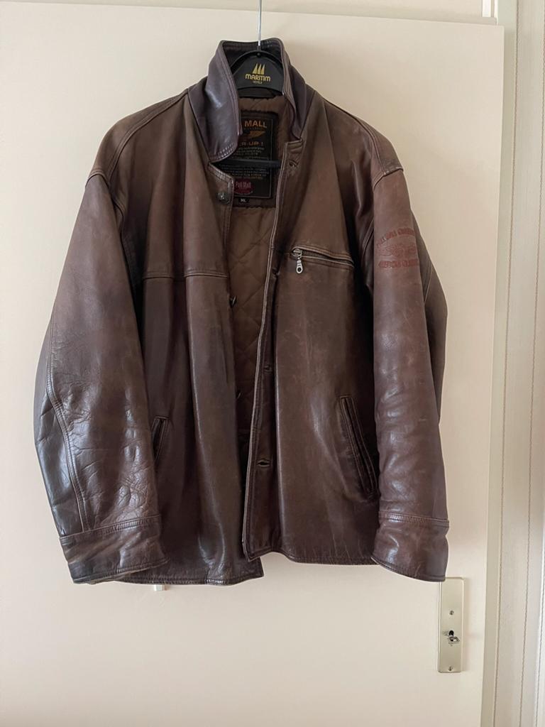 Pall Mall Mooie Lederen Pilotenjas/Herenjas/Jas/Coat, Ophalen of Verzenden, Gedragen, Maat 56/58 (XL), Bruin