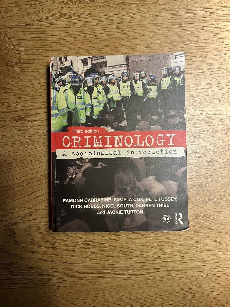 Criminology - A sociological introduction 3rd ed, Gelezen, Diverse auteurs, Ophalen of Verzenden, WO