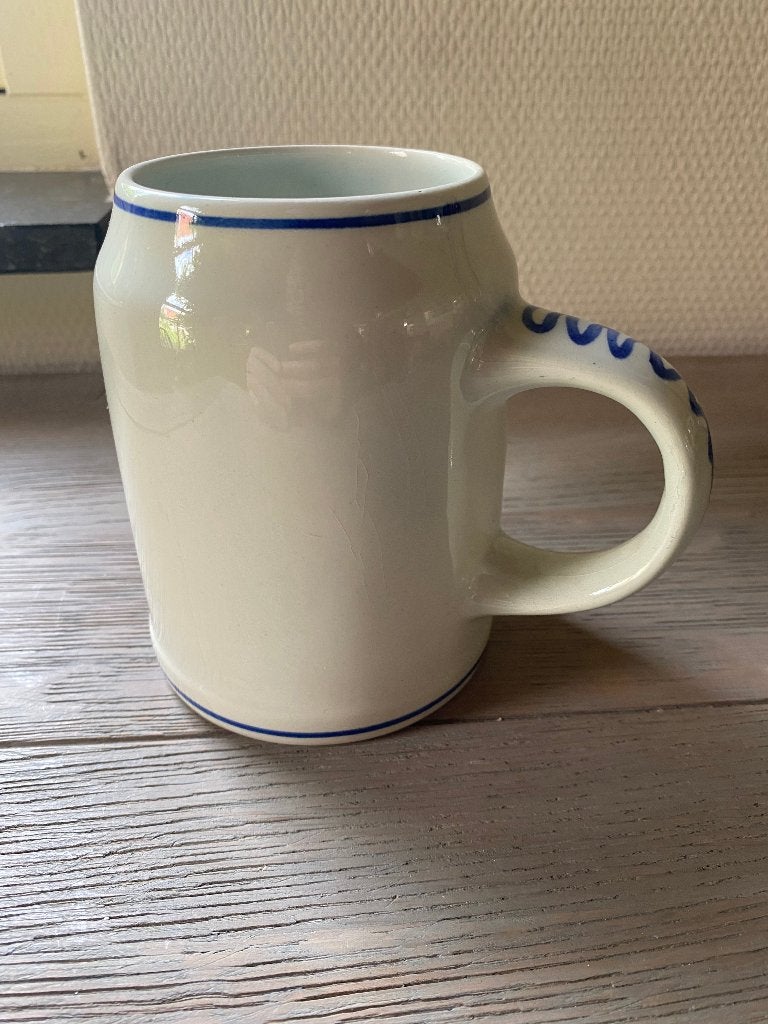 Vintage Oranjeboom bierpul – Handgesch. Delft – Jaren 70, Verzamelen, Ophalen of Verzenden, Zo goed als nieuw, Pul(len), Oranjeboom