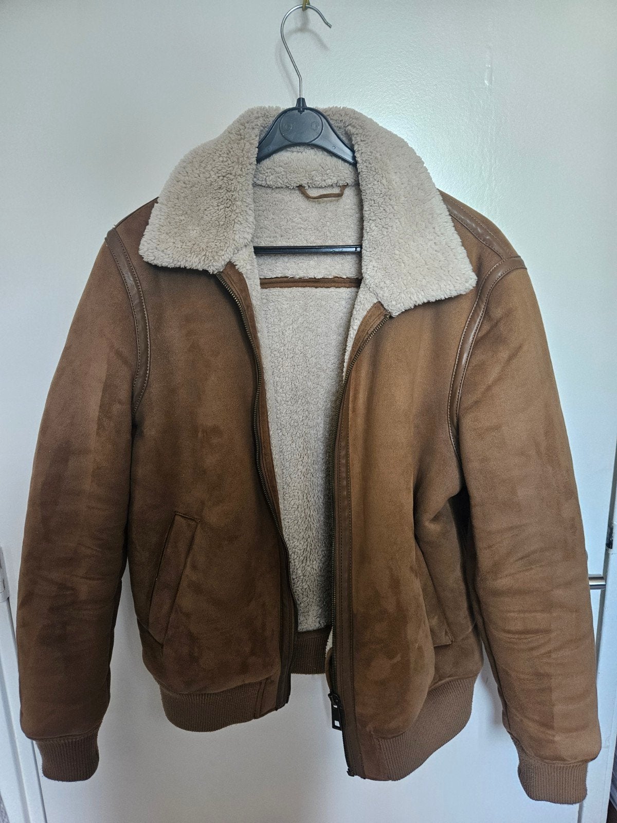 Zara suède Bomberjack, Kleding | Heren, Zara, Maat 48/50 (M), Beige, Ophalen of Verzenden