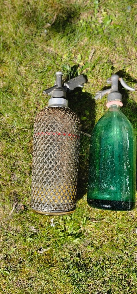 Vintage sodawaterflessen - Sparklets en groen glas, Ophalen of Verzenden