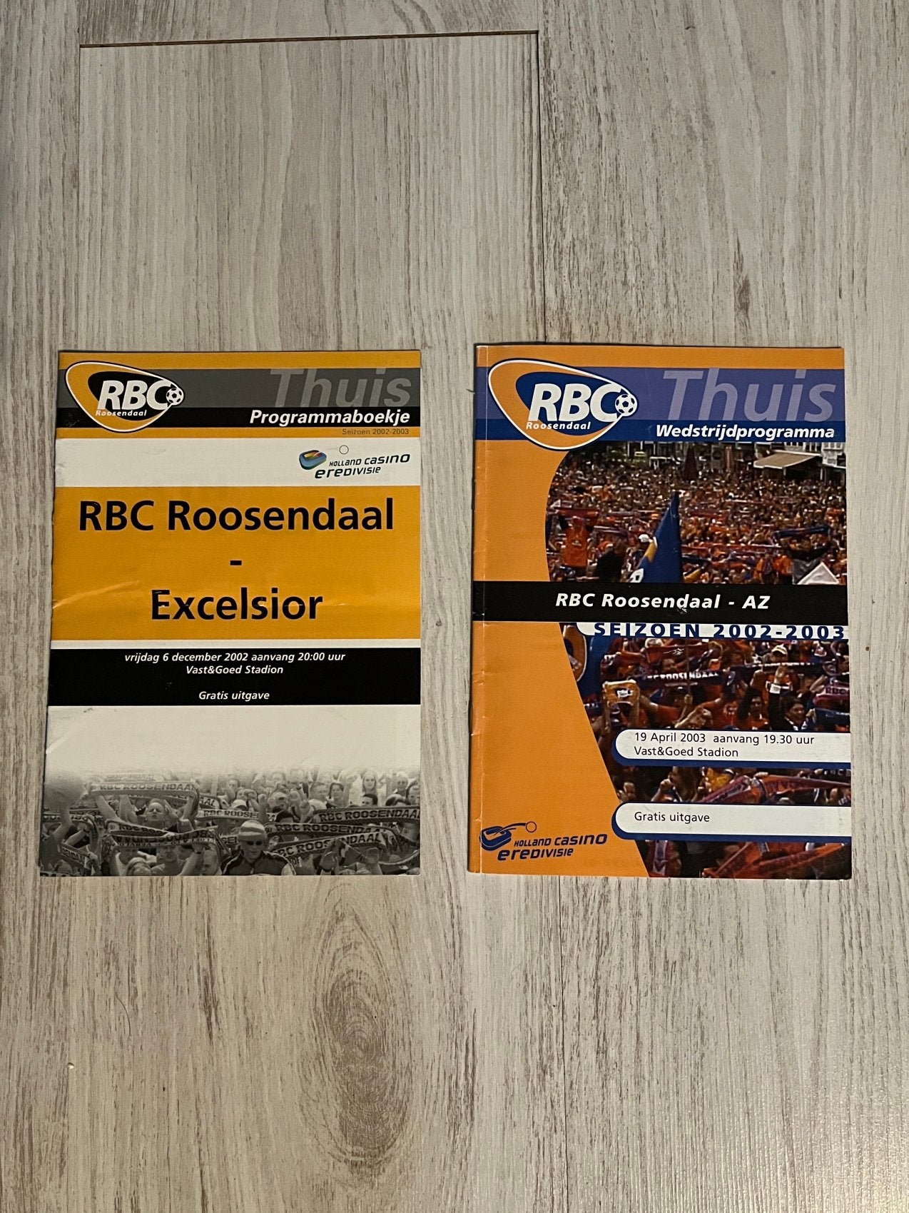 Programmaboekjes RBC Roosendaal seizoen 2002-2003, Ophalen of Verzenden, Zo goed als nieuw, Overige binnenlandse clubs, Poster, Plaatje of Sticker