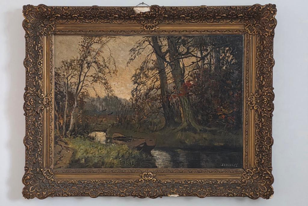 Schilderij met antieke lijst van Wolhoff, Ophalen