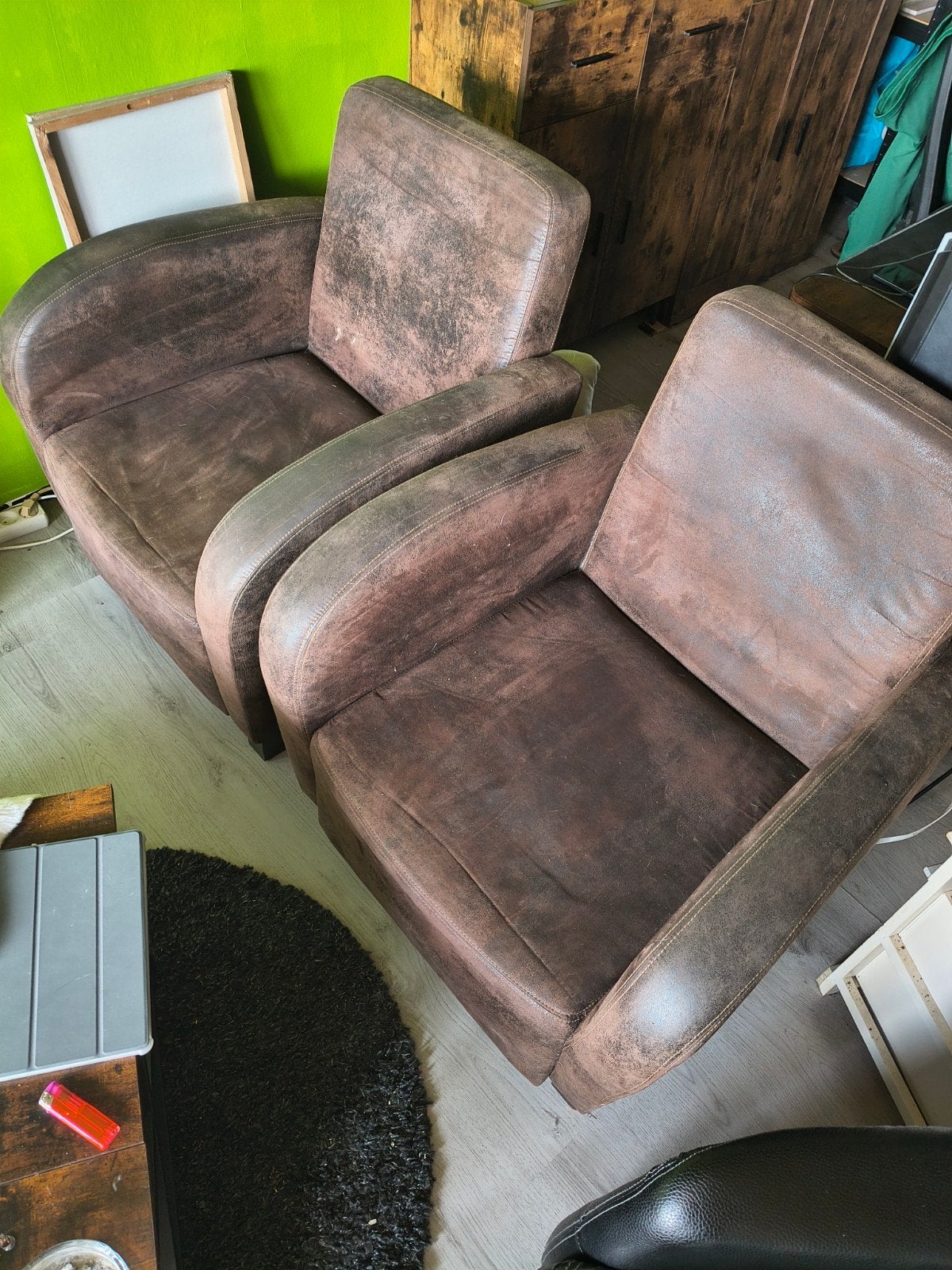 Twee gratis 1-persoonsstoelen (bruin), Huis en Inrichting, Ophalen, Gebruikt, Twee, Bruin