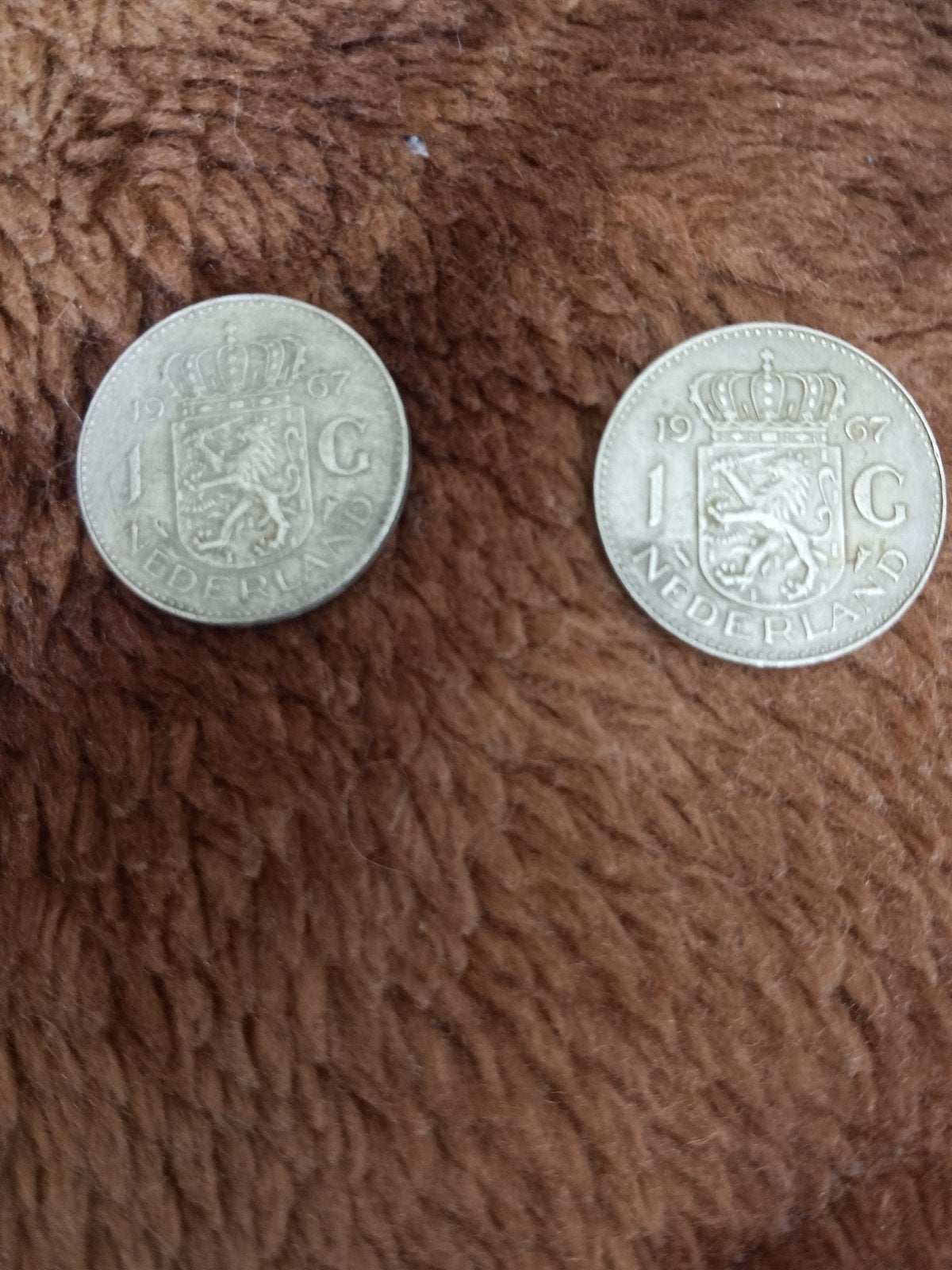 2x 1 Gulden 1967 Koningin Juliana Munt, Ophalen of Verzenden, Koningin Juliana, 1 gulden