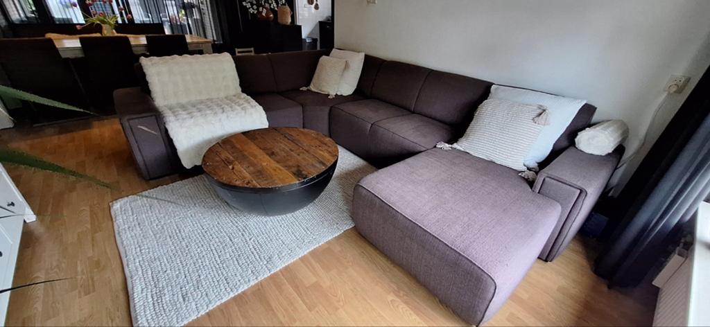 Comfortabele hoekbank met chaise longue, 250 tot 300 cm, Gebruikt, 100 tot 125 cm, Hoekbank