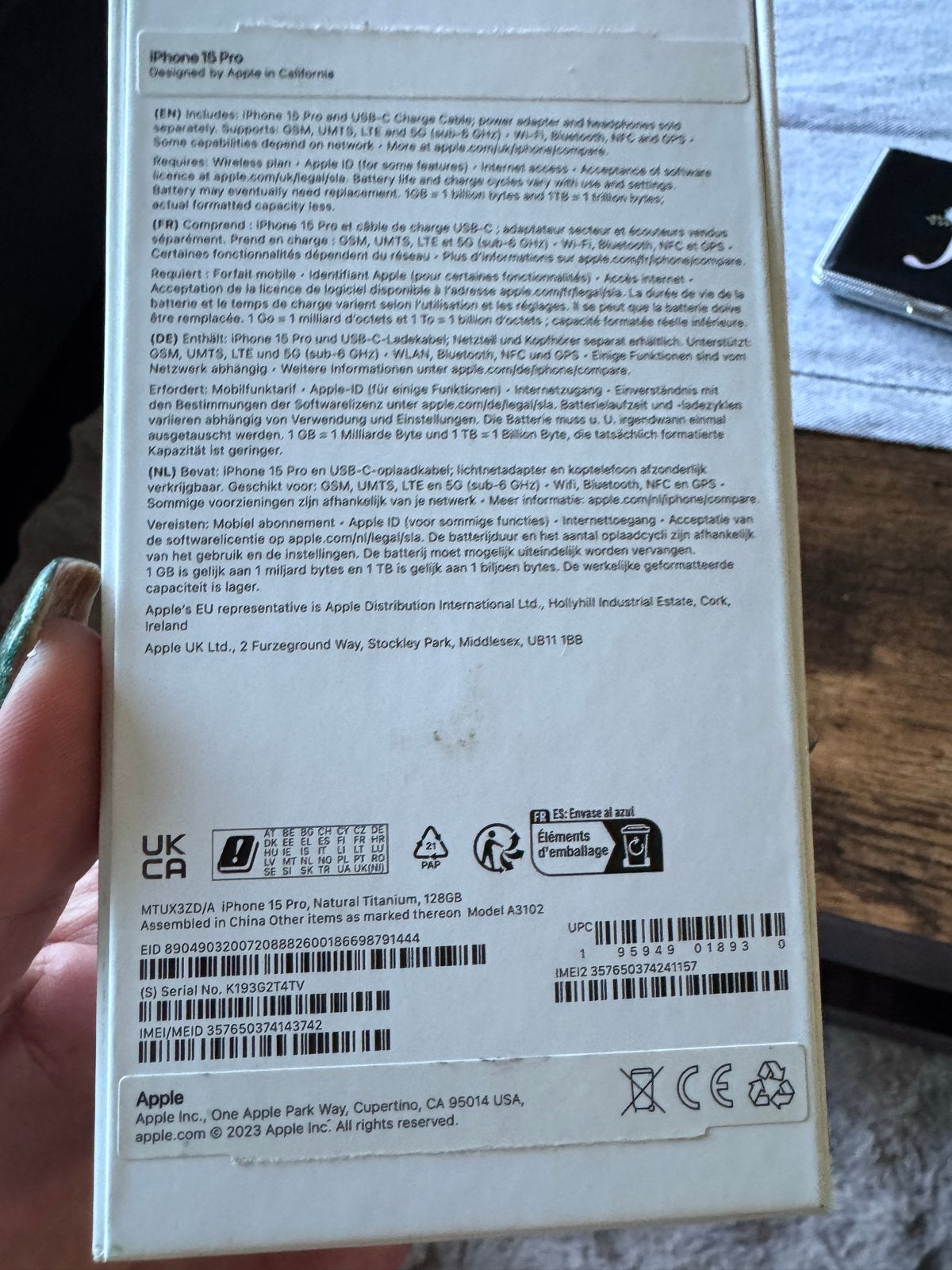 iPhone 15 Pro Titanium Grijs - Zo goed als nieuw, Ophalen, 128 GB, 89 %, Zo goed als nieuw