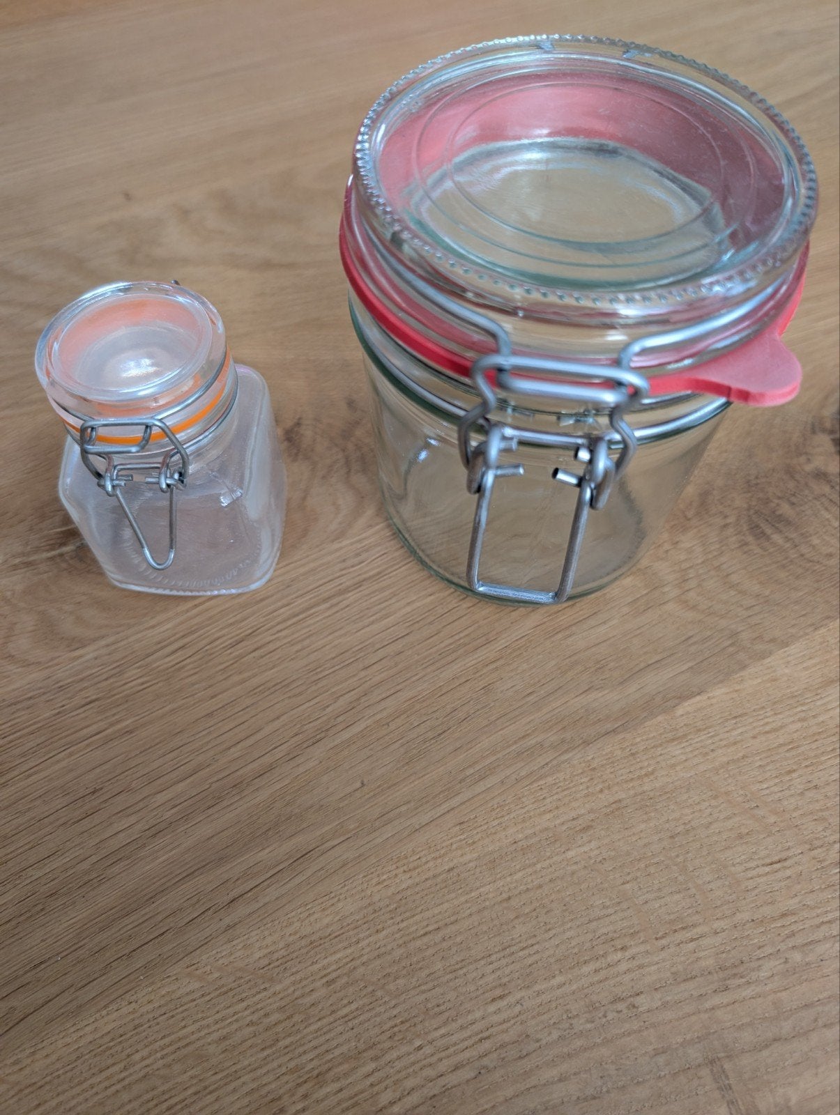Glazen voorraadpotten met beugelsluiting - set van 2, Ophalen, Voorraadpot, Overige merken, Glas