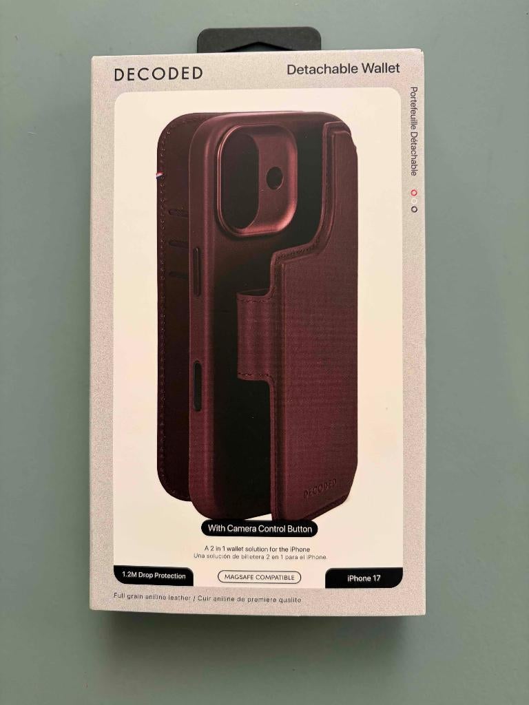 Decoded detachable wallet iPhone 17 bruin, Verzenden, Nieuw, Hoesje of Tasje
