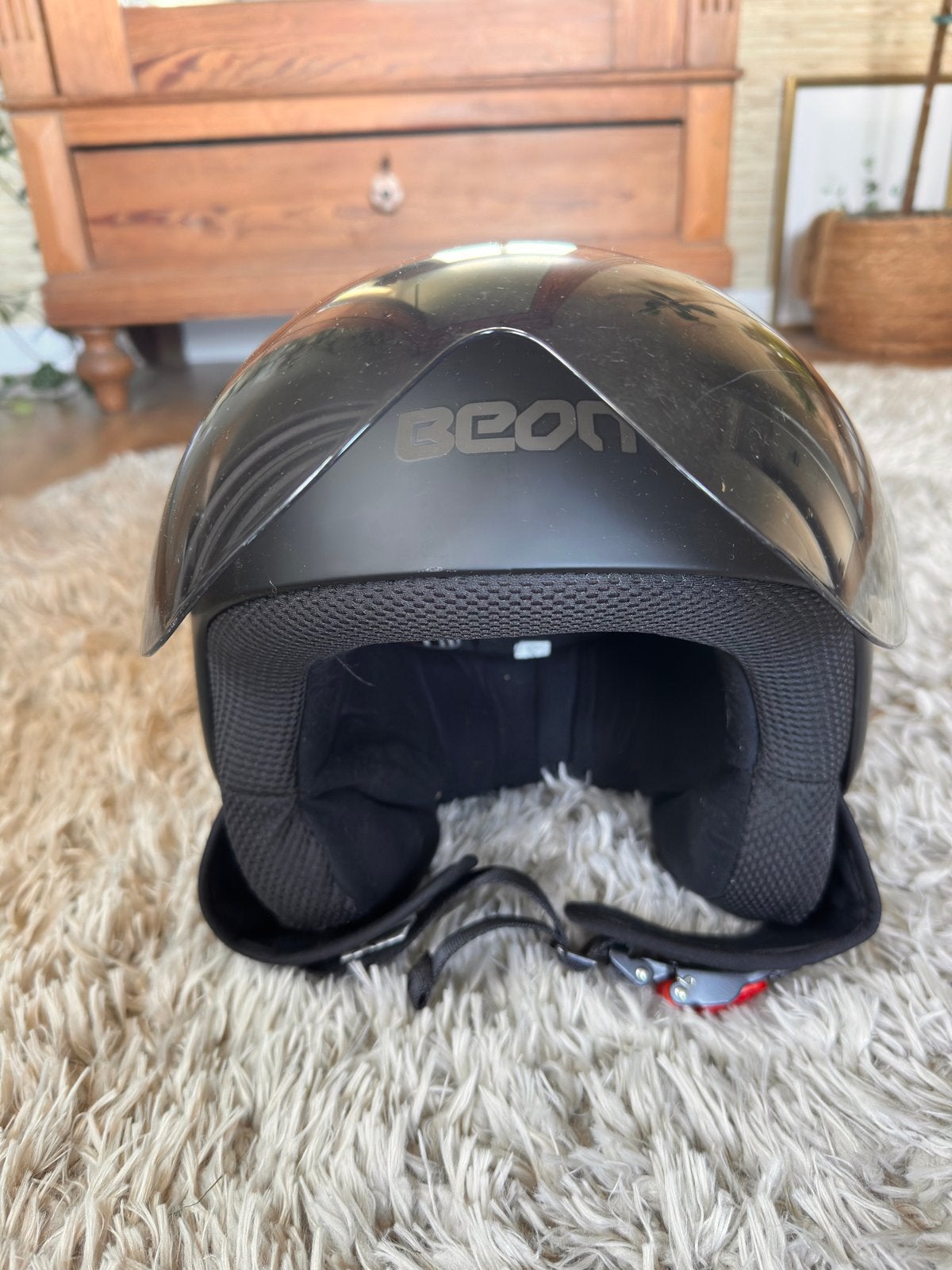 Scooterhelm maat S - Zwart (Beon), Fietsen en Brommers, Brommerhelmen, Ophalen of Verzenden, Gebruikt, Small