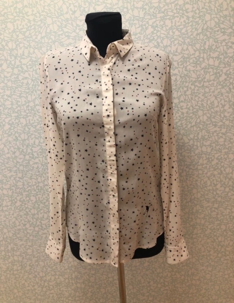 Blouse met sterren van Emily van den Bergh, Beige, Emily van den Bergh, Ophalen of Verzenden, Zo goed als nieuw