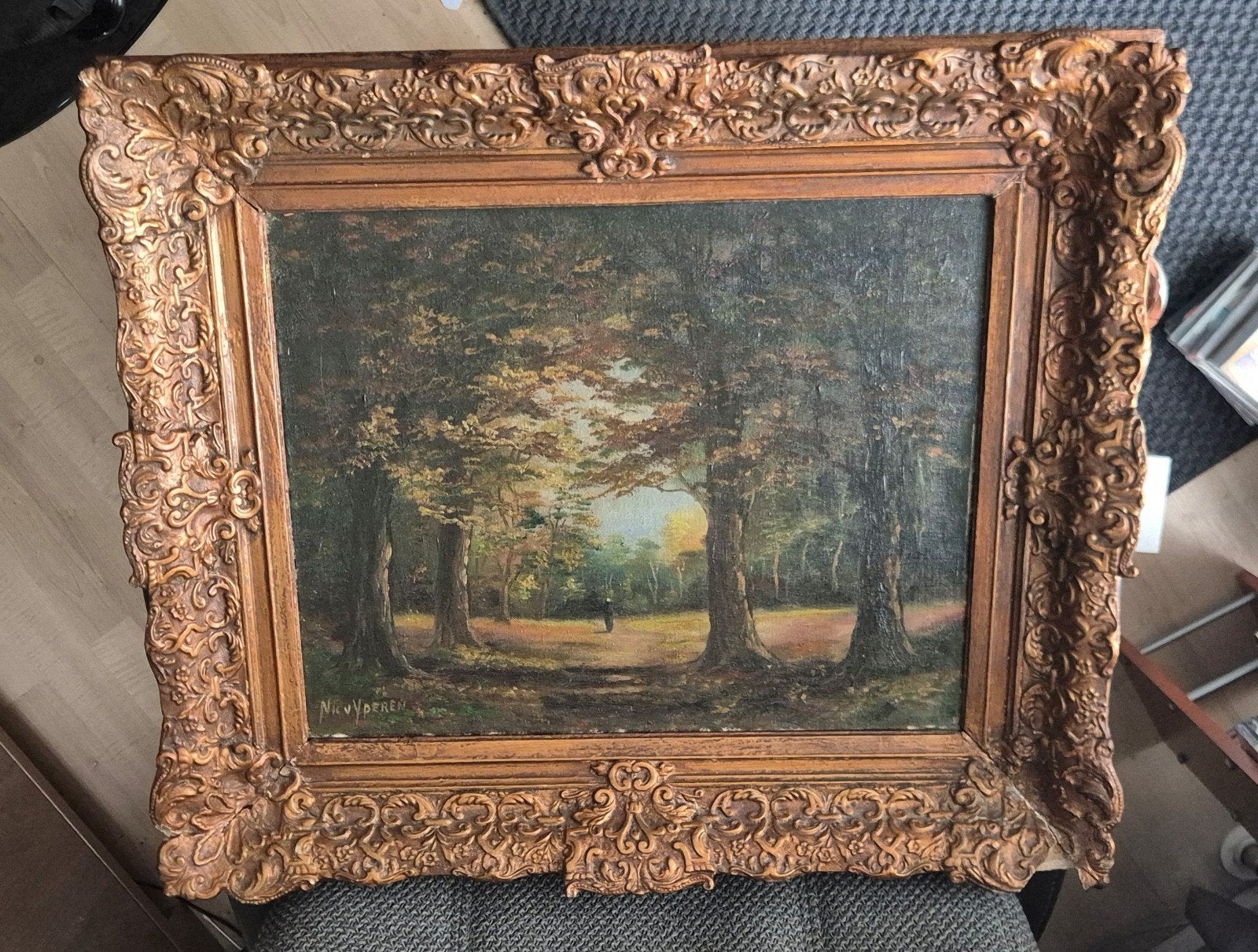 schilderij bosgezicht met lijst 70x60 cm
Doekmaat is 50x40, Ophalen of Verzenden