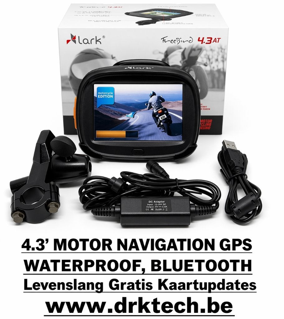 Lark Freebird 4.3" Waterdicht Motor Gps Navigatie.BLUETOOTH, Ophalen of Verzenden, Nieuw