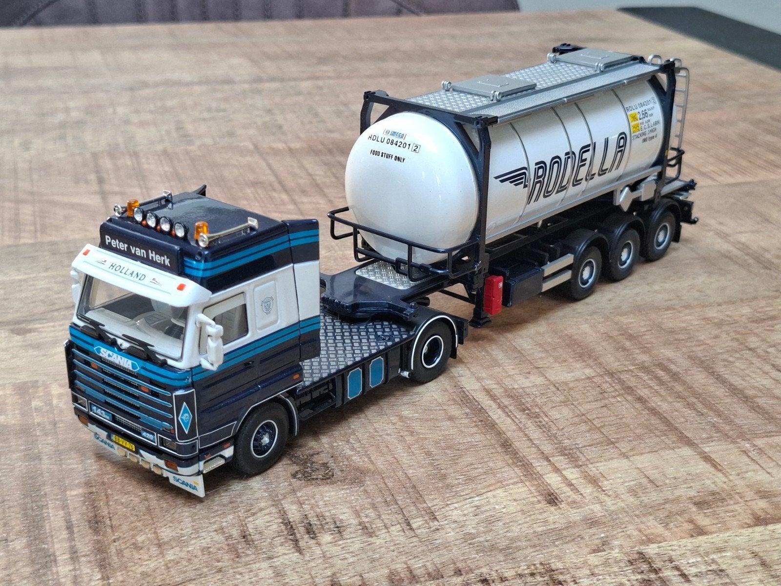 Tekno Scania Streamliner Peter van Herk, Ophalen of Verzenden, Zo goed als nieuw, Bus of Vrachtwagen, Tekno