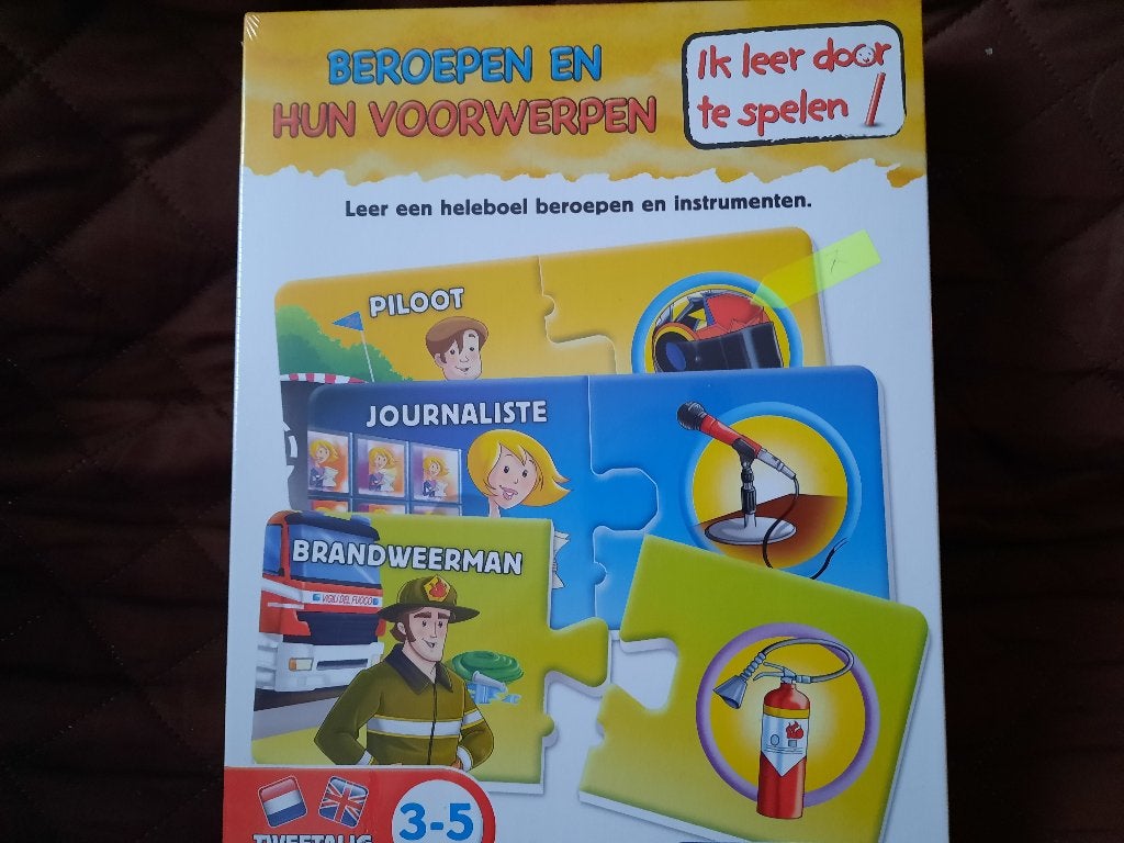 puzzel spel beroepen en hun voorwerpen, nog nieuw in doos, Ophalen, Nieuw, Taal en Lezen