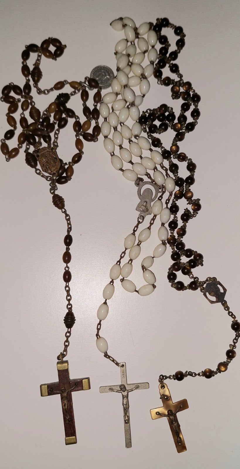 Set van 3 Vintage Rozenkransen met Kruisbeeld, Ophalen of Verzenden