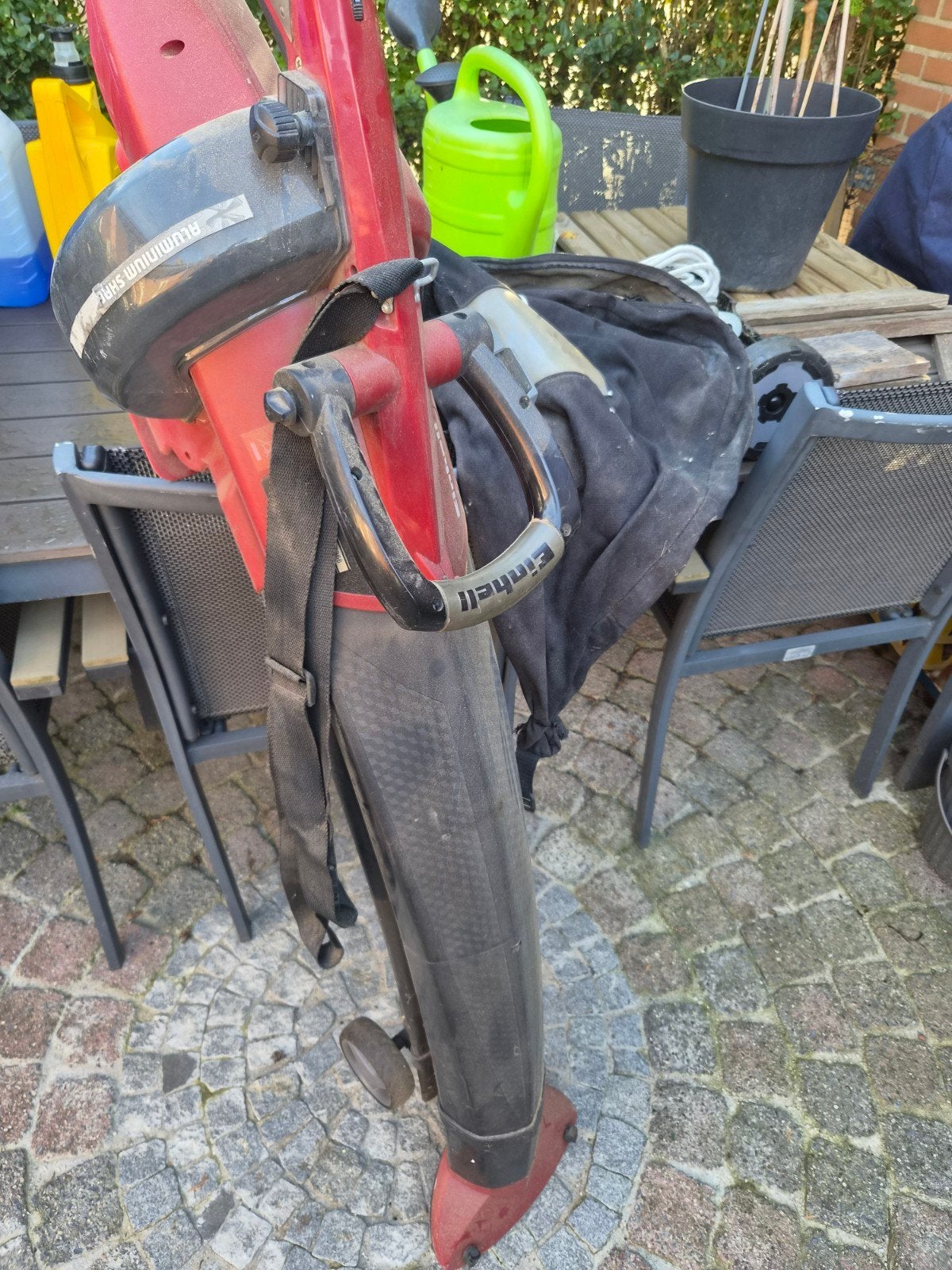 Einhell Elec. Bladblazer/Bladzuiger Versnipperfunc., Tuin en Terras, Ophalen, Gebruikt, Met opvangzak, Handgedragen