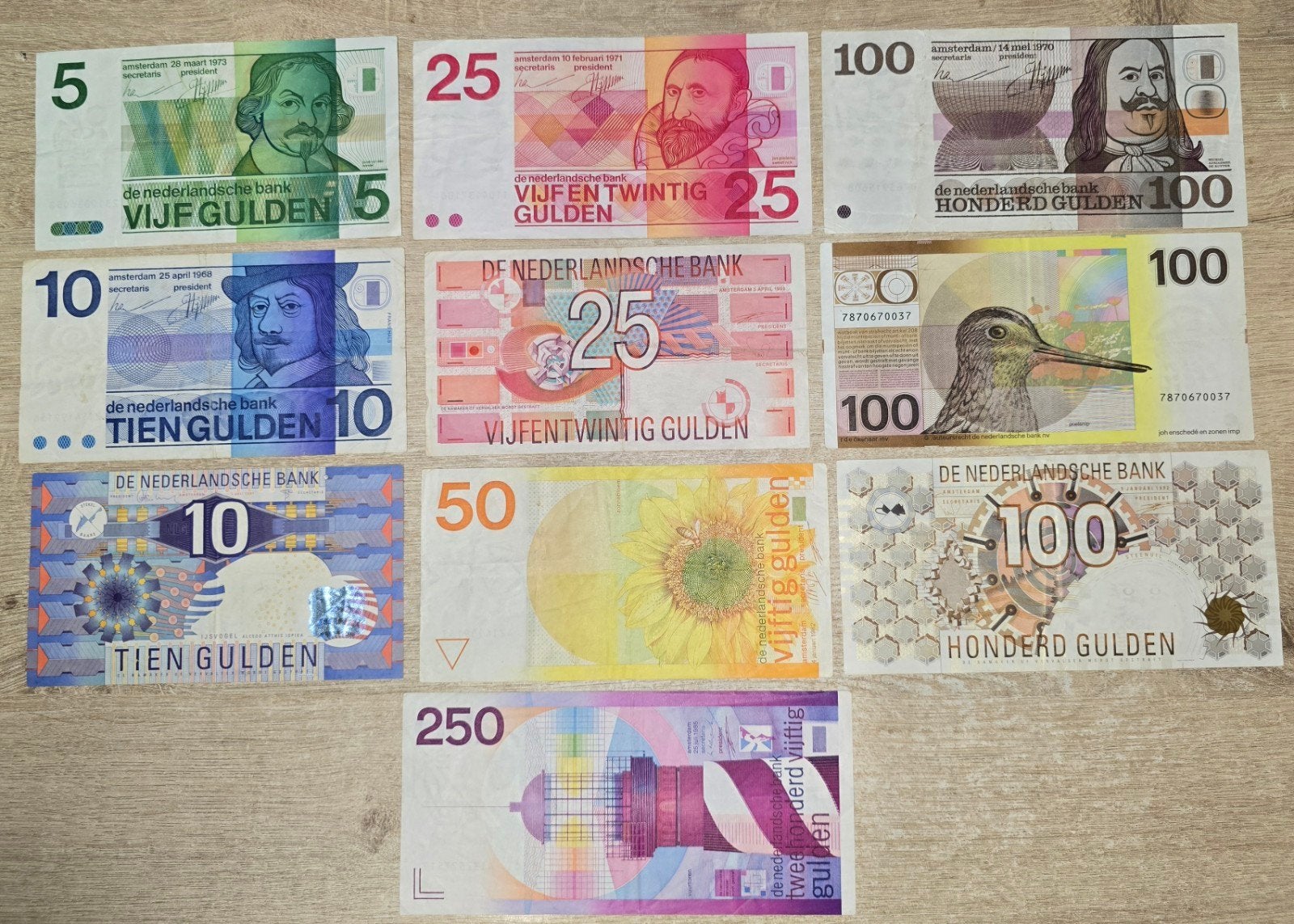 Gulden bankbiljetten set, Postzegels en Munten, Bankbiljetten | Nederland, Verzenden, 250 gulden
