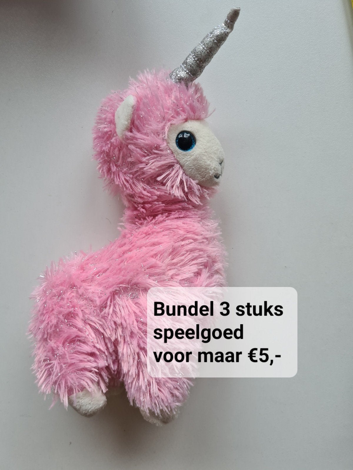 Roze Lama Eenhoorn Knuffel - Zacht en Gewassen, Gebruikt, Overige typen, Ophalen of Verzenden, Roze