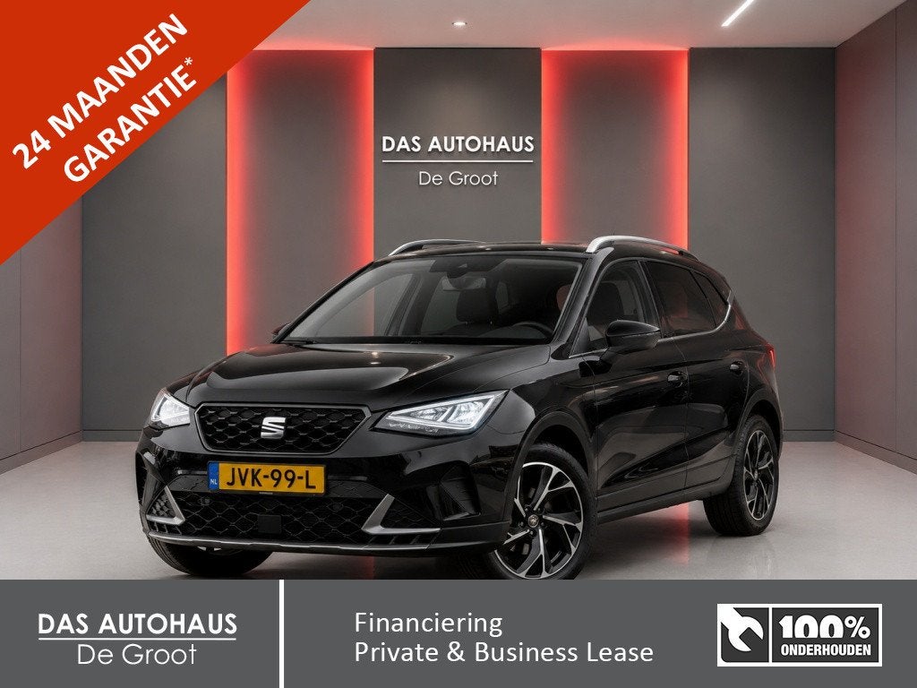 SEAT Arona 1.5TSI 150pk DSG FR | ACC | Navi | Camera | carpl, Auto's, 1239 kg, Leder en Stof, Zwart, Origineel Nederlands