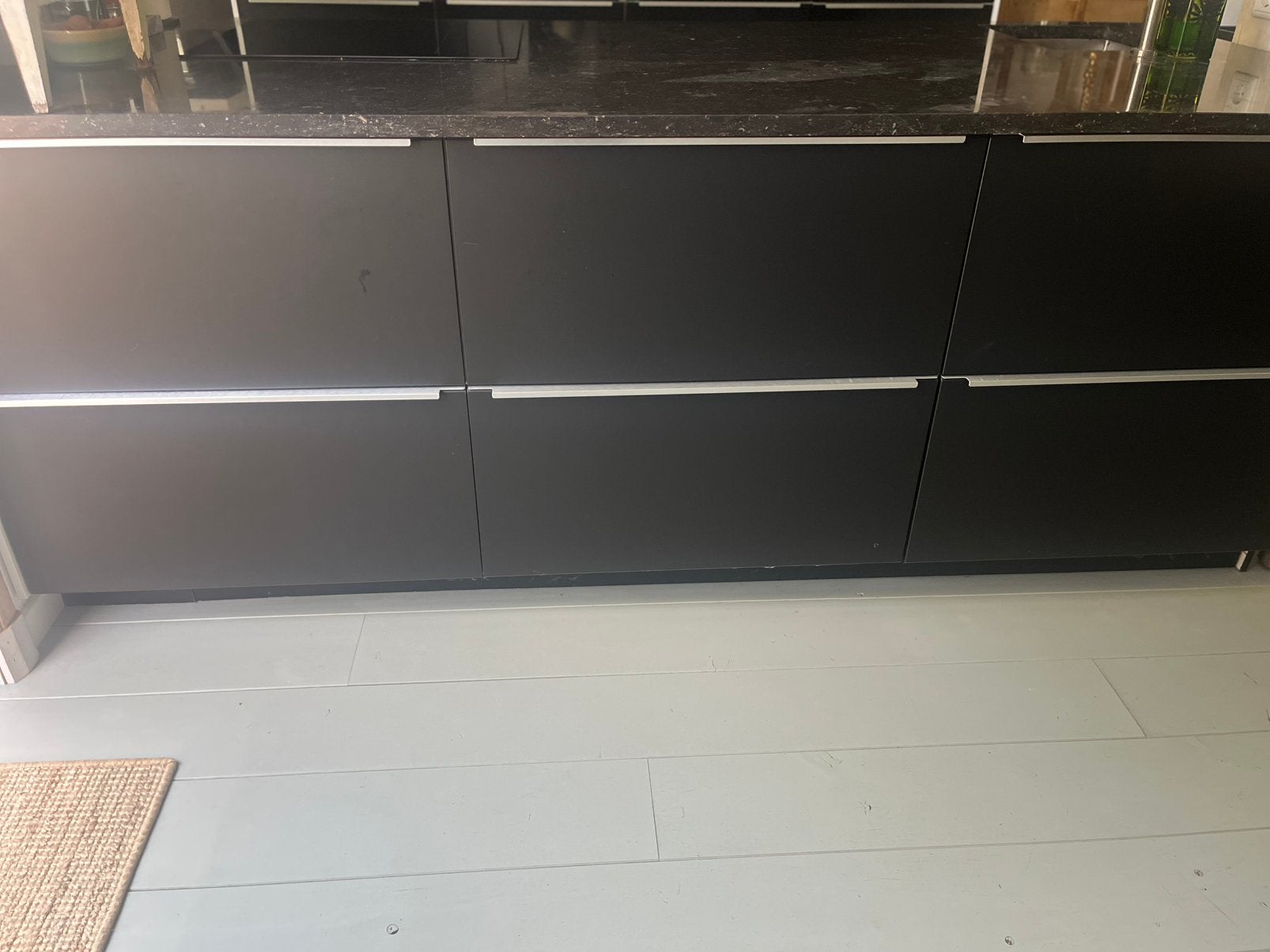 Keukeneiland 240 x 160 . Incl apparatuur., Huis en Inrichting, Keuken | Complete keukens, Ophalen, Zo goed als nieuw, Zwart