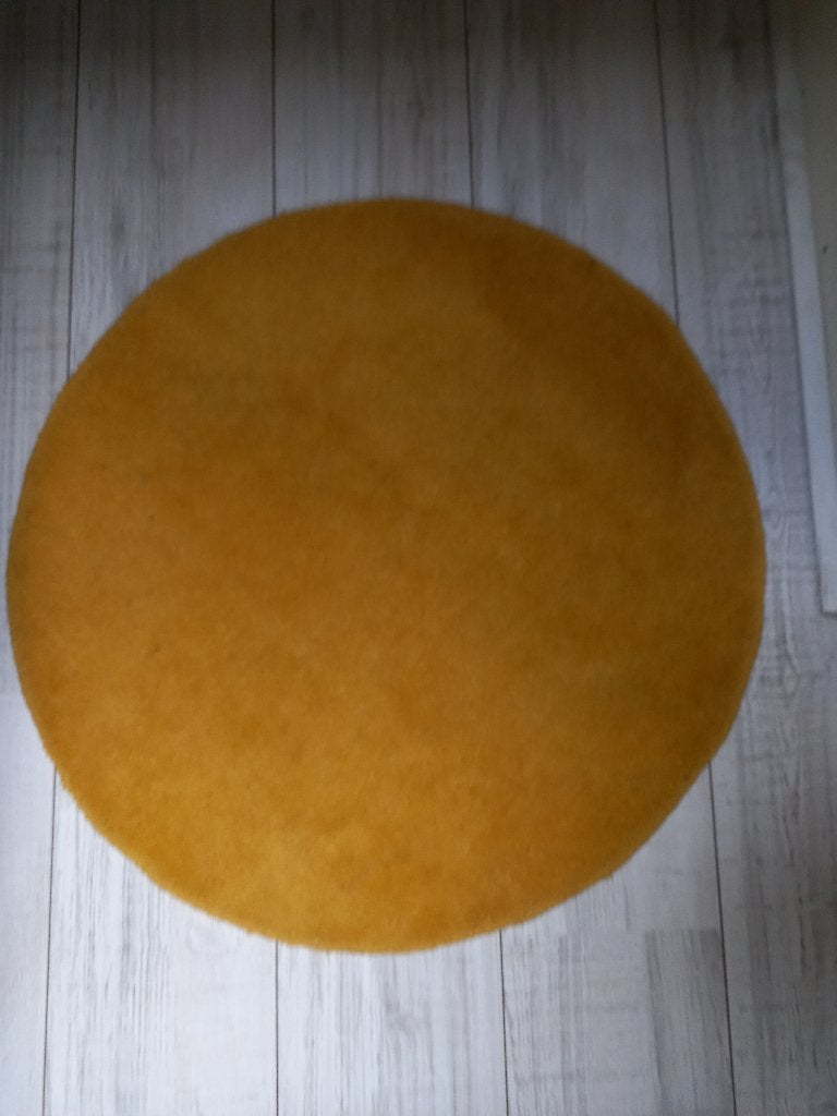 Vloerkleed Colours okergeel 68 cm, 50 tot 100 cm, Geel, Rond, Zo goed als nieuw