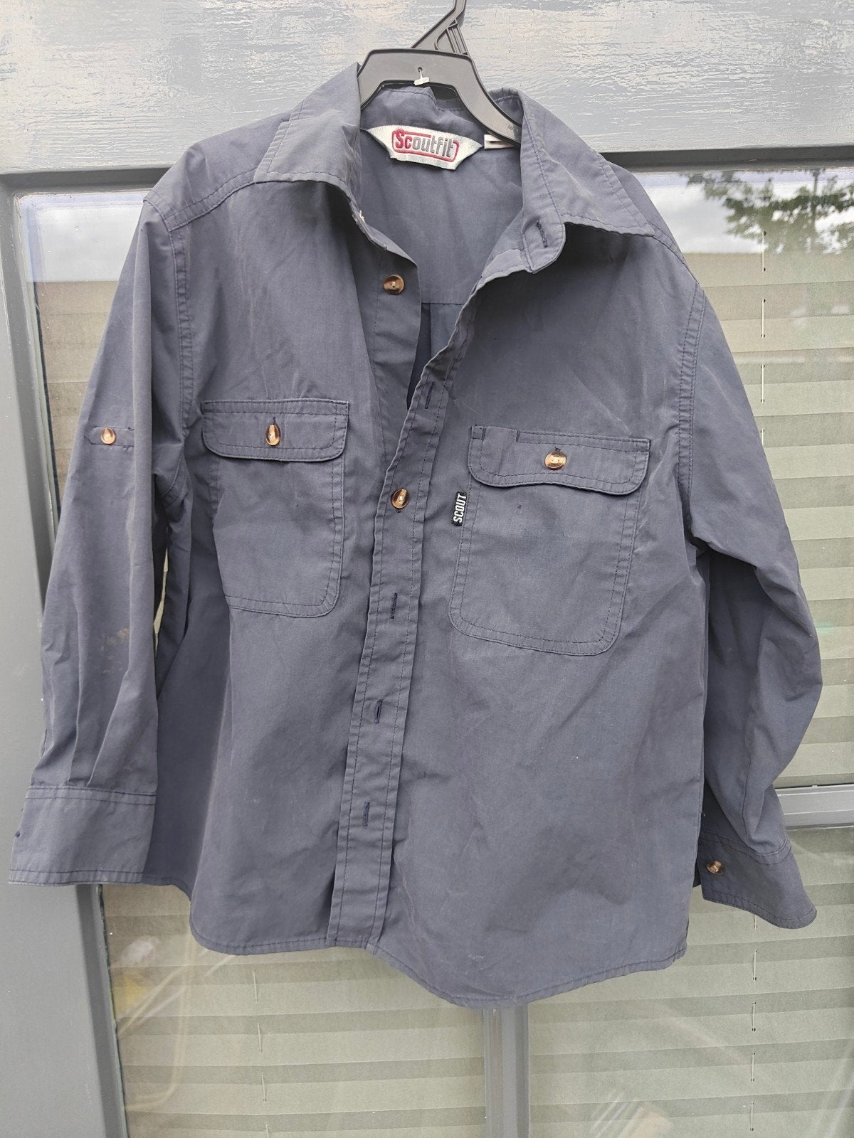 Scoutfit Scouting 134 blouse waterscouts blauw, Verzamelen, Scouting, Gebruikt, Onbekend, Ophalen of Verzenden, Kleding