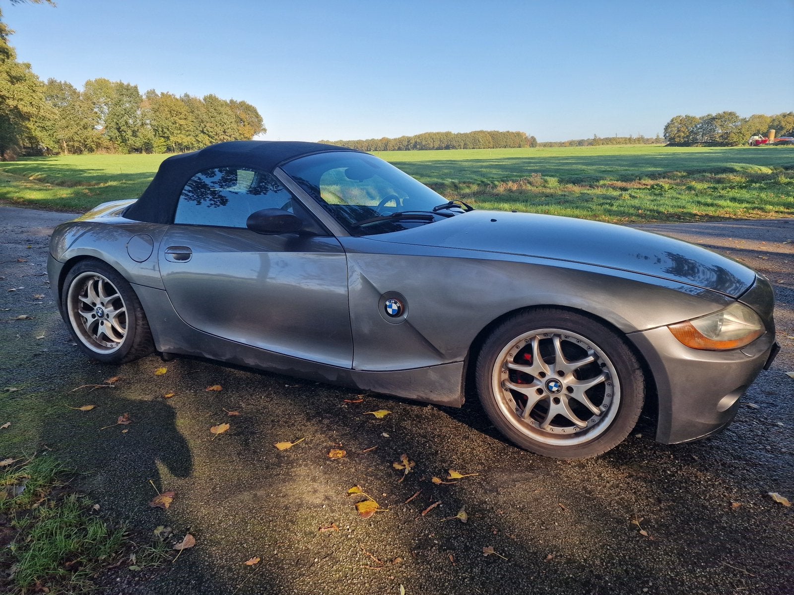 BMW Z4 E85 2.5i handgeschakeld LPG nwe apk 2003 Grijs m54, Auto's, Achterwielaandrijving, 1280 kg, Zwart, Cabriolet
