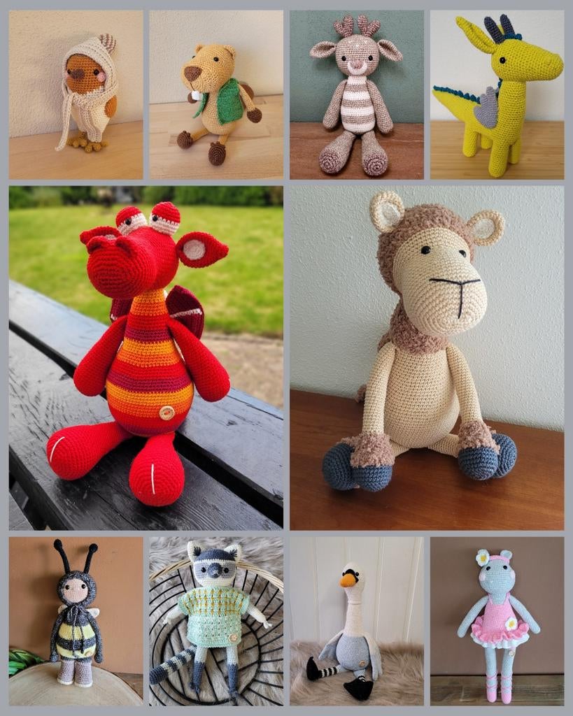 Gehaakte Knuffels - Handgemaakt en Uniek!, Kinderen en Baby's, Speelgoed | Knuffels en Pluche, Nieuw, Ophalen of Verzenden, Middelgroot (20 tot 80 cm)