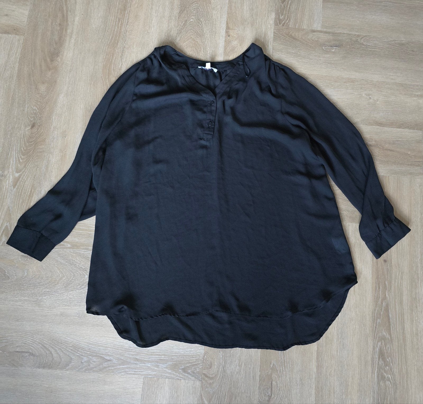 Zwarte blouse Miss Etam maat 52, Ophalen, Zo goed als nieuw, Zwart, Blouse of Tuniek