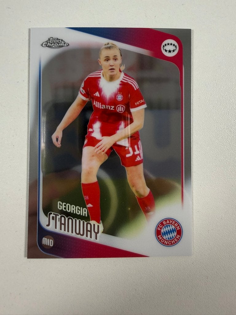 2 Georgia Stanway Topps Women's Chrome 2025-26, Verzamelen, Ophalen of Verzenden, Nieuw, Buitenlandse clubs, Poster, Plaatje of Sticker