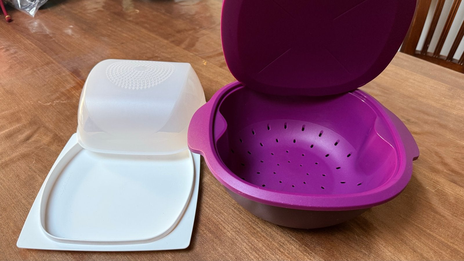 Tupperware warmhoudschaal en kaasdoos., BPA-vrij, Bewaardoos, Paars, Ophalen of Verzenden