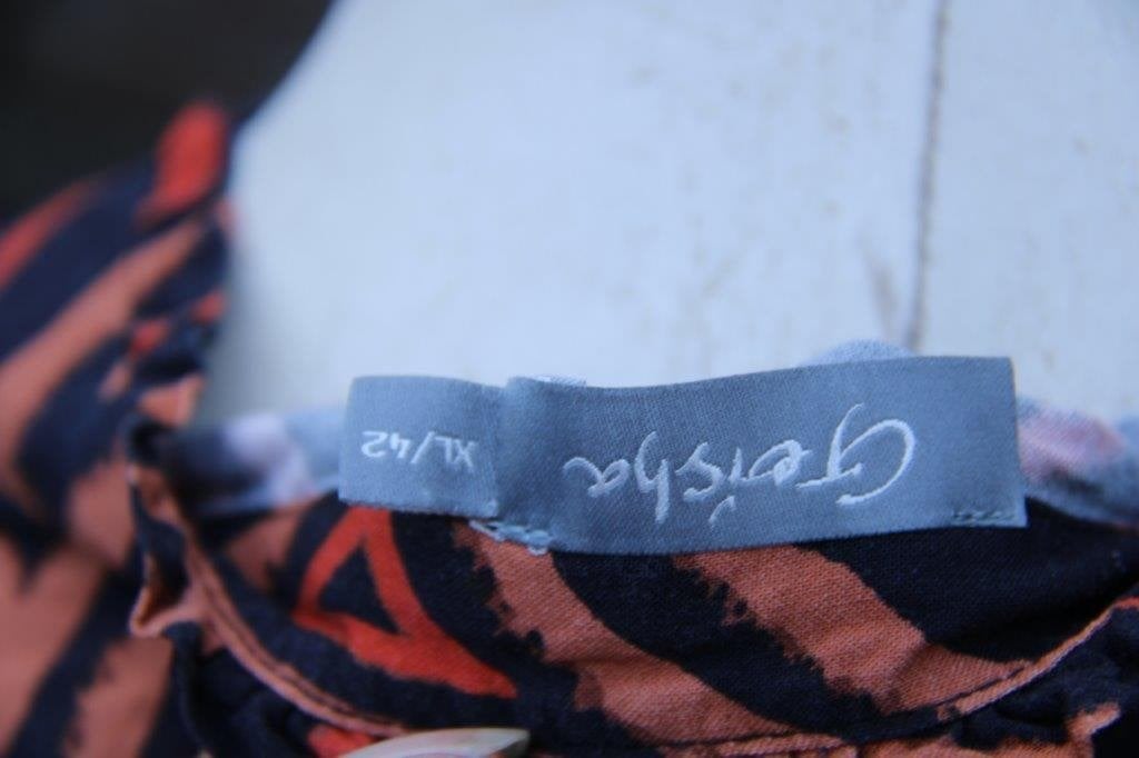 Tuniek zwart/ bruin/ rood Geisha mt XL/42 Vaste prijs, Geisha, Maat 42/44 (L), Ophalen of Verzenden, Zo goed als nieuw