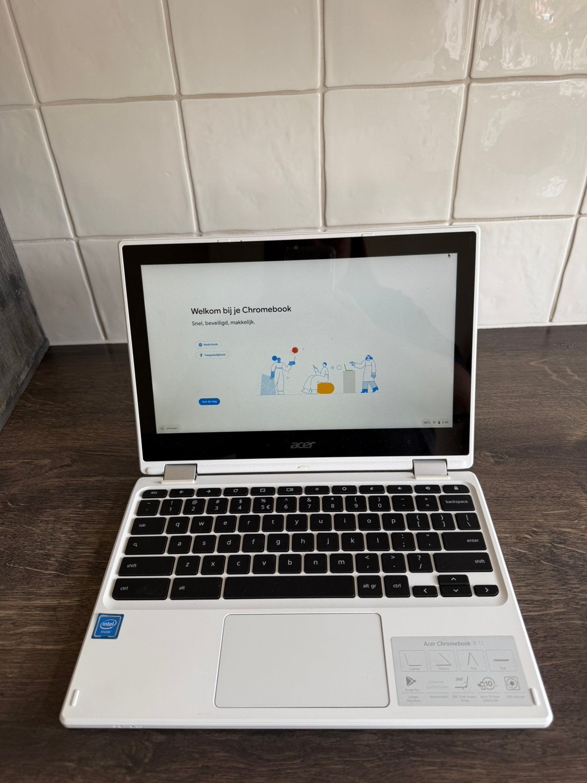 Acer chromebook R11, 4 GB of minder, Qwerty, Touchscreen, Ophalen of Verzenden
