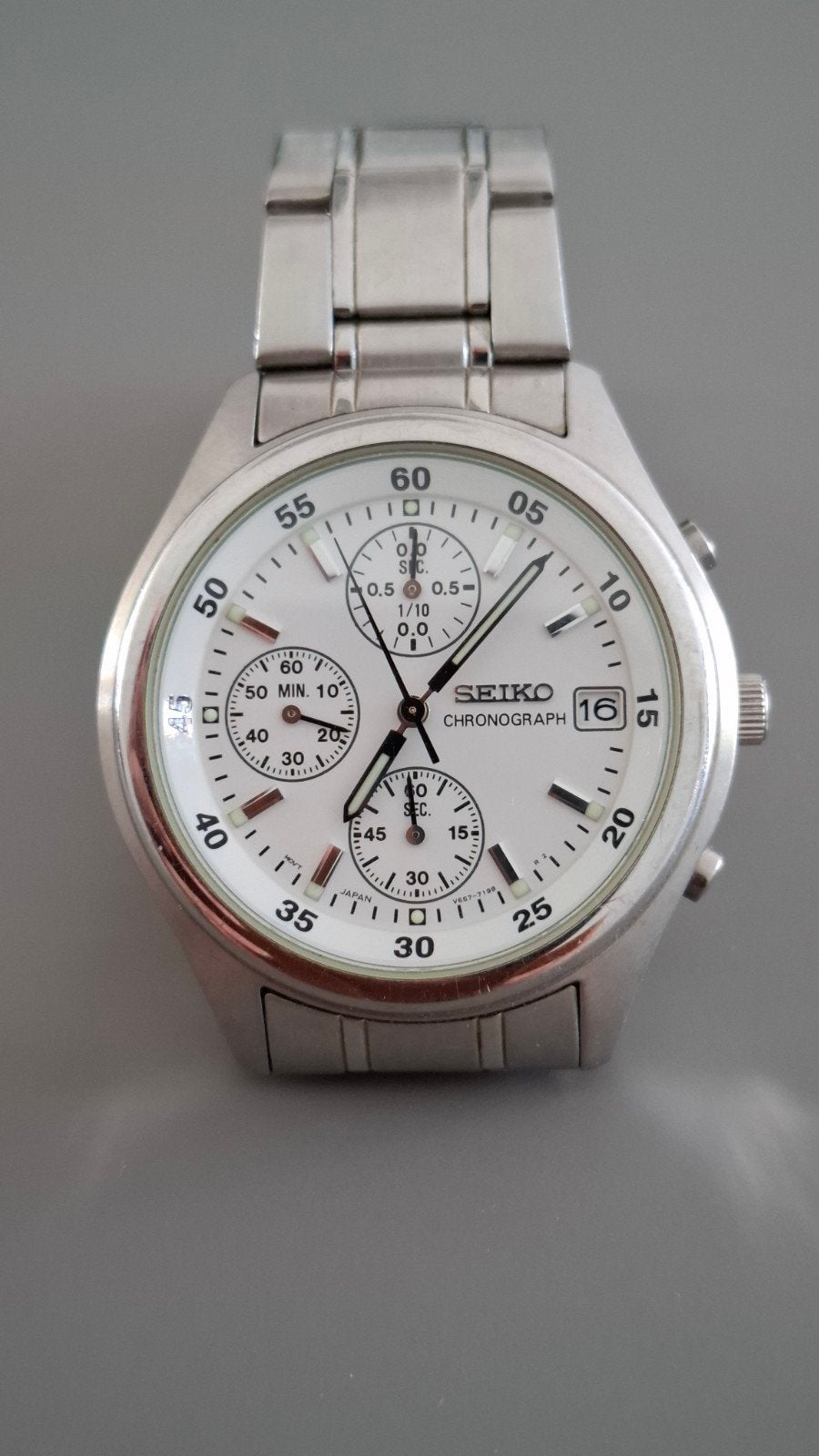 mooie Seiko chronograph, Polshorloge, Ophalen of Verzenden, Zo goed als nieuw, Overige materialen