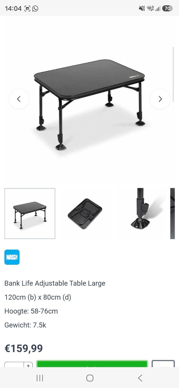 nash table large, Watersport en Boten, Ophalen, Zo goed als nieuw, Overige typen
