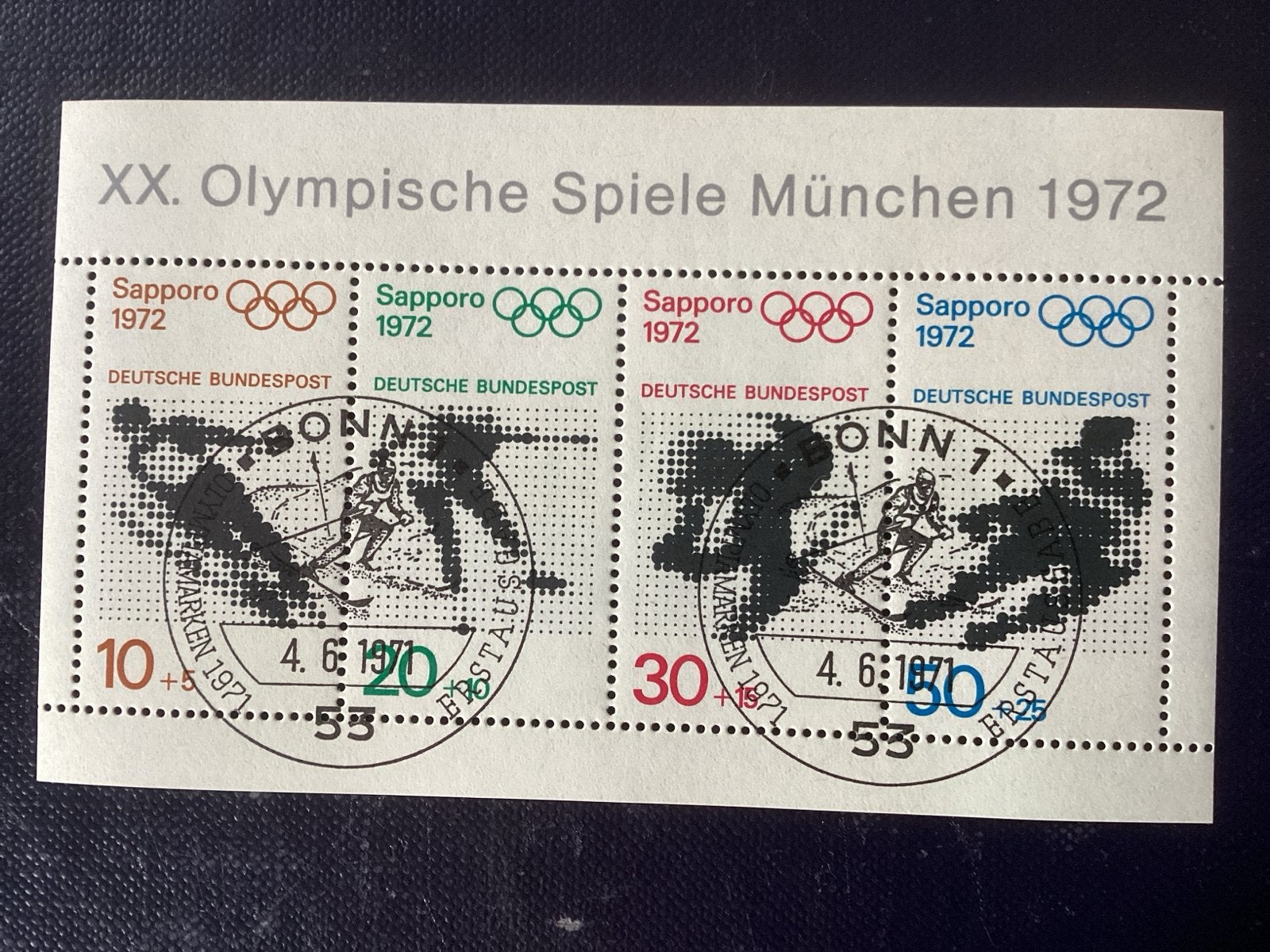 Duitse postzegels Olympische Spelen München 1972, Postzegels en Munten, Ophalen of Verzenden, BRD, Gestempeld